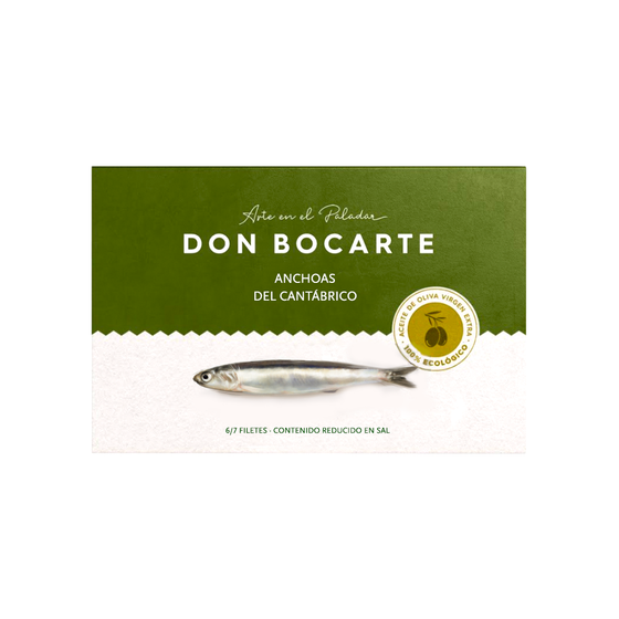 Cantabrian Anchovies in Organic Olive Oil 48g by Don Bocarte