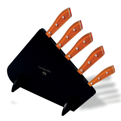 Kitchen Knife Set (Orange, set of 5) by Coltelleria Berti