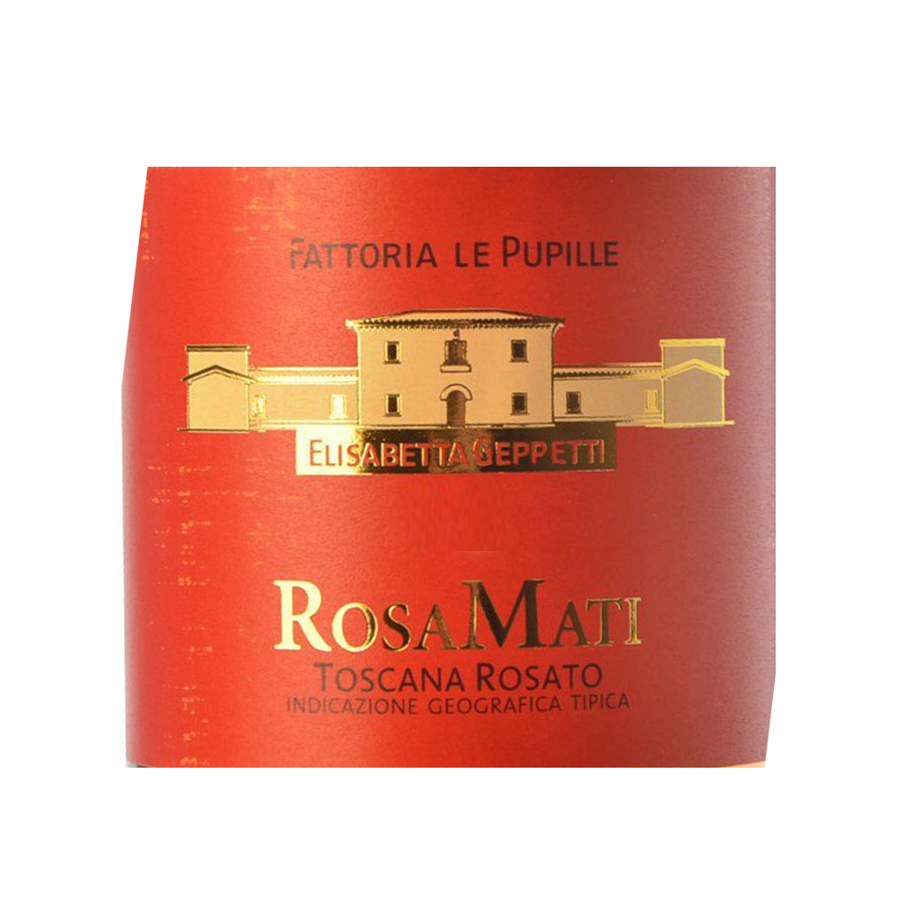 Rosamati Toscana Rosato IGT by Fattoria Le Pupille Label